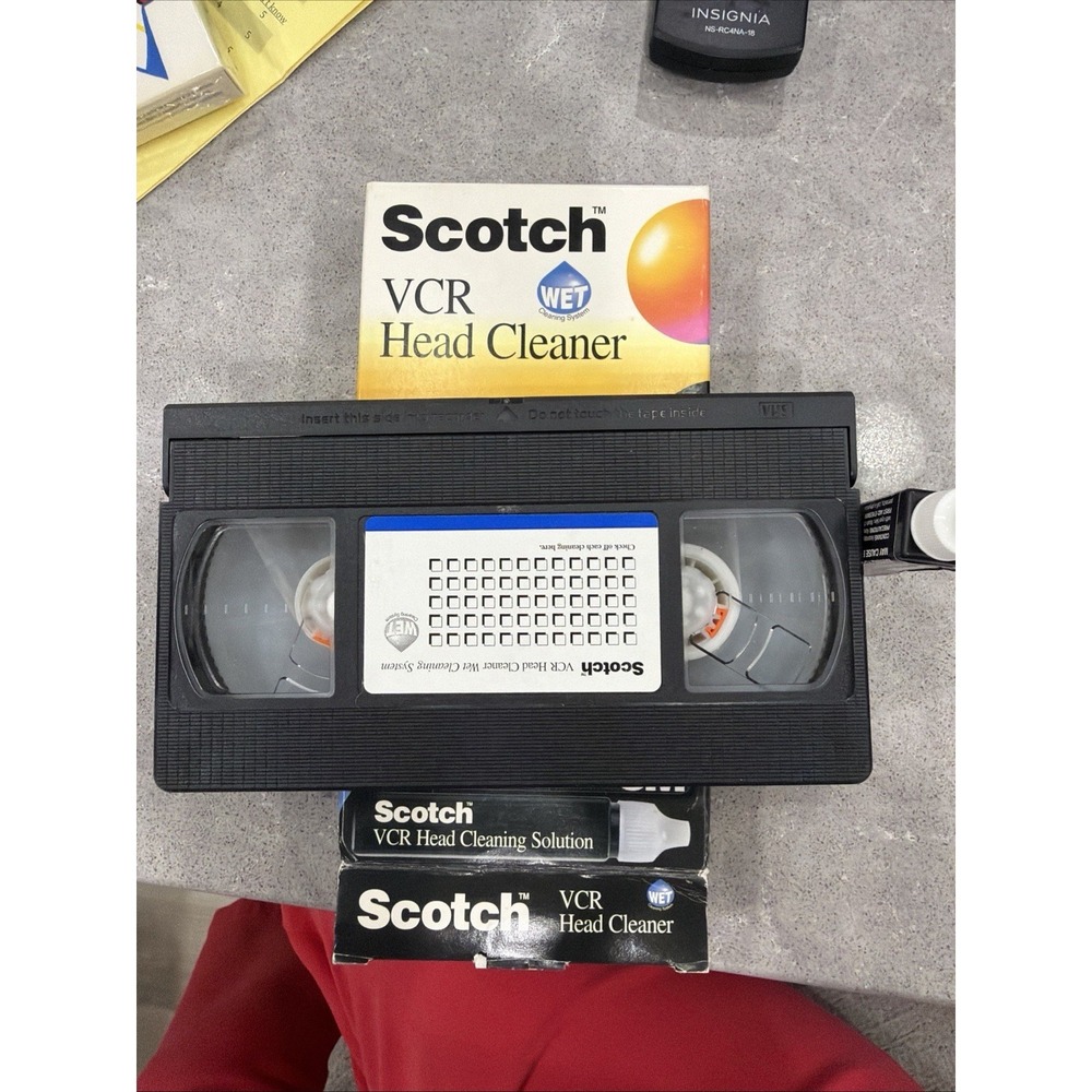 Scotch 3M VCR Head Cleaner Plus Video Cassette Dry Cleaning System Used As Shown